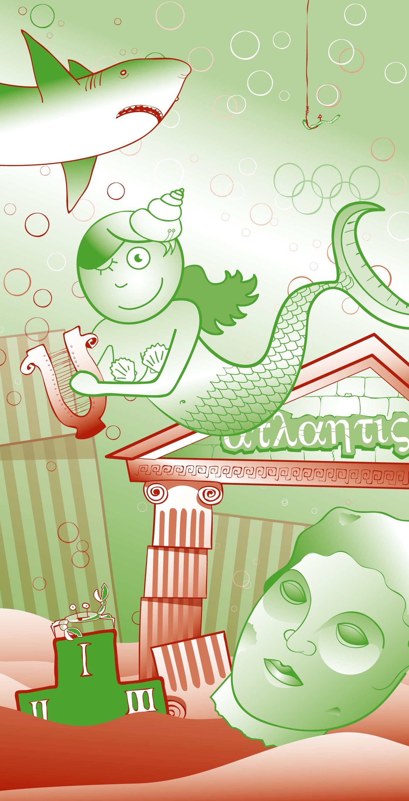 Illustratie van Atlantis voor magazine ‘Kidspas'