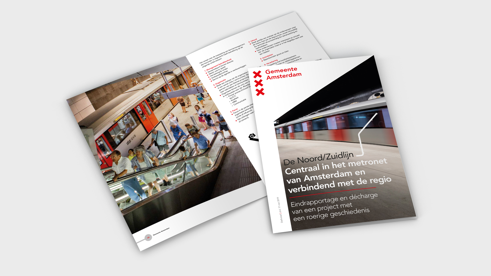 Verslag of ‘decharge’ document voor de Noord-Zuidlijn gemeente Amsterdam