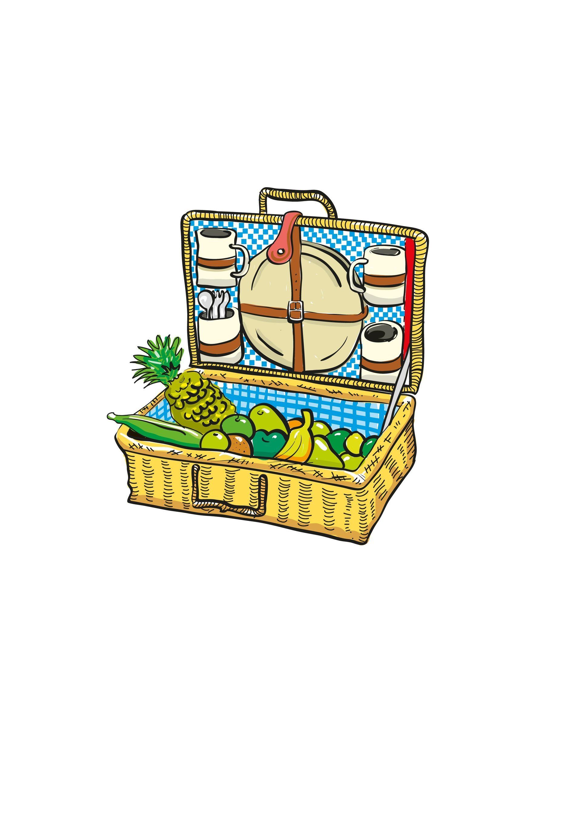 Illustratie voor magazine ‘Kidspas’ picknickmand