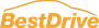 Logo di BestDrive, una società di autonoleggio, con il contorno di un'auto e testo arancione.