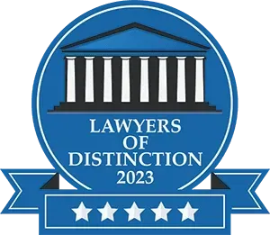 The logo for the lawyers of distinction in 2023
