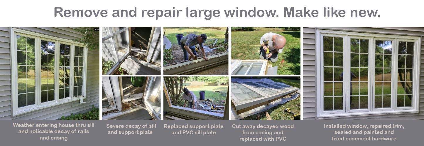 Remove and repair large window