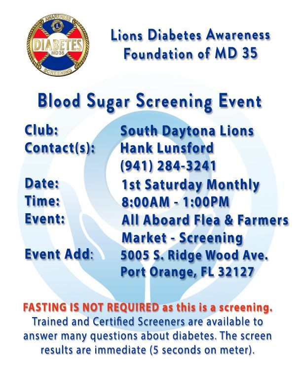 A poster for lions diabetes awareness foundation of md 35