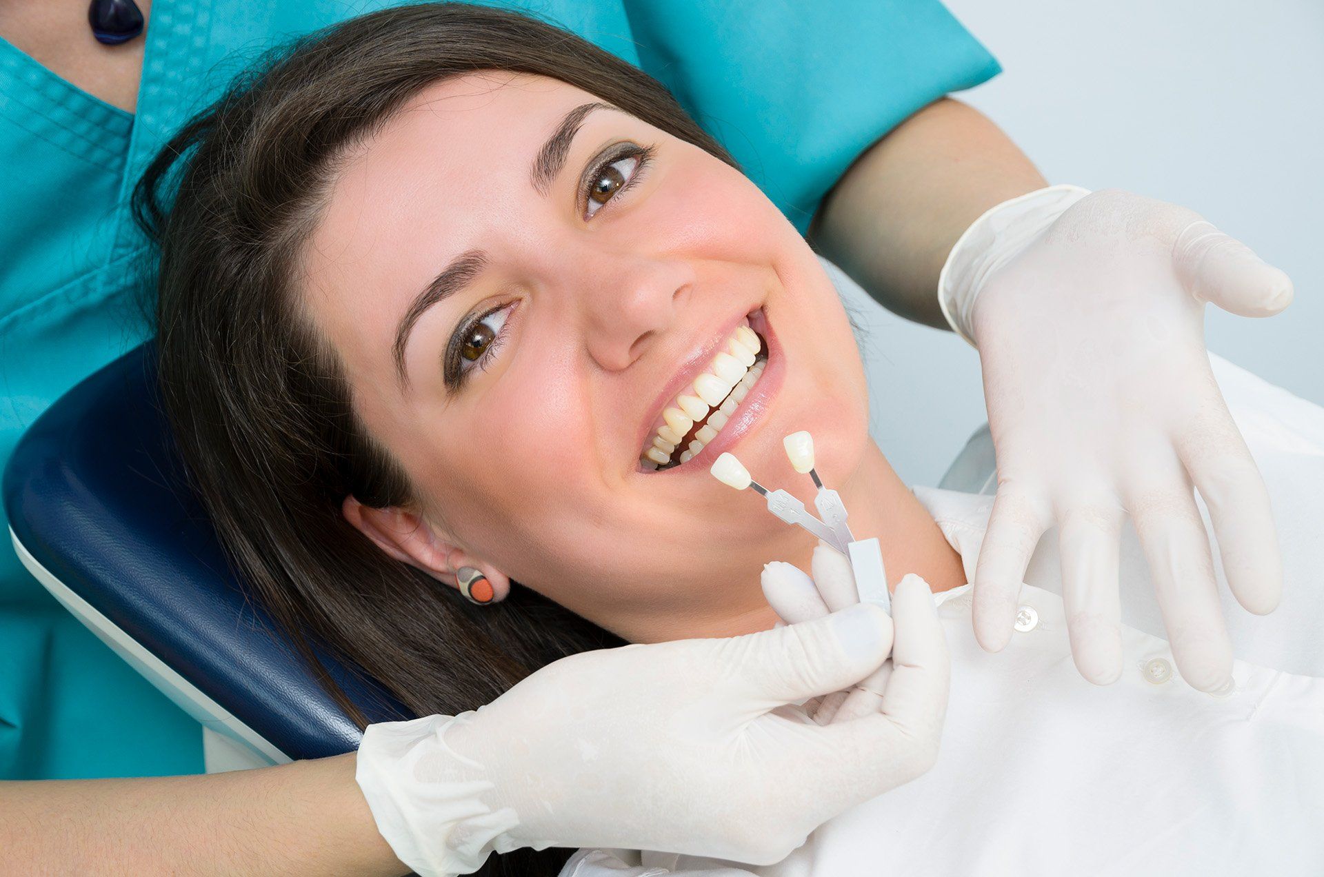 Patient at Rabel Family Dentistry office in Baton Rouge, LA, getting tooth crowns treatment