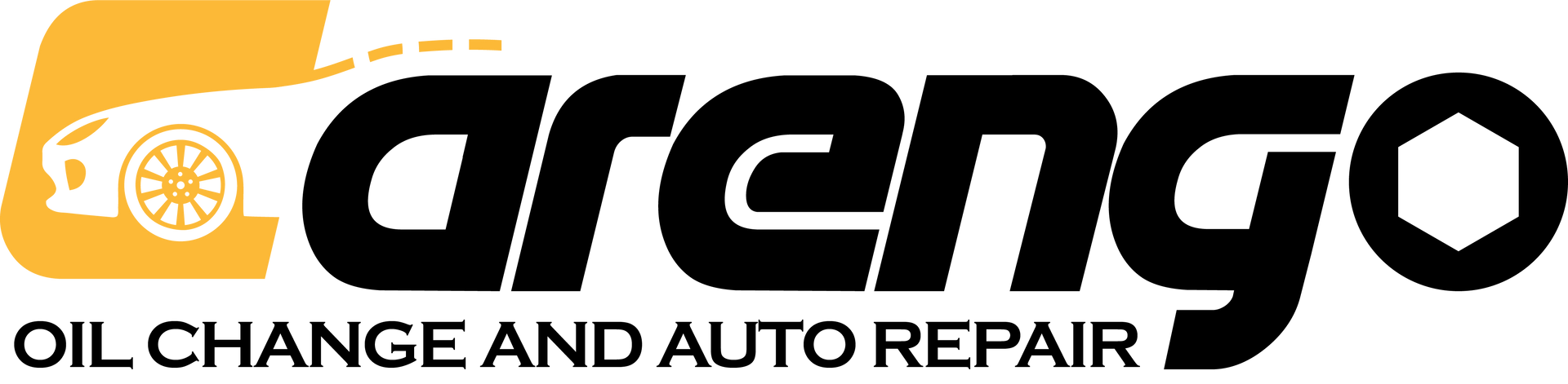 Red logo for "Demo Auto Repair" with wings, stars, and a circular design.