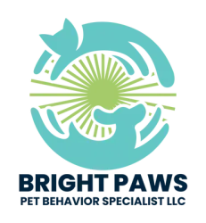 Logo: Cat and dog silhouettes in teal circle, surrounded by light green sunburst; 