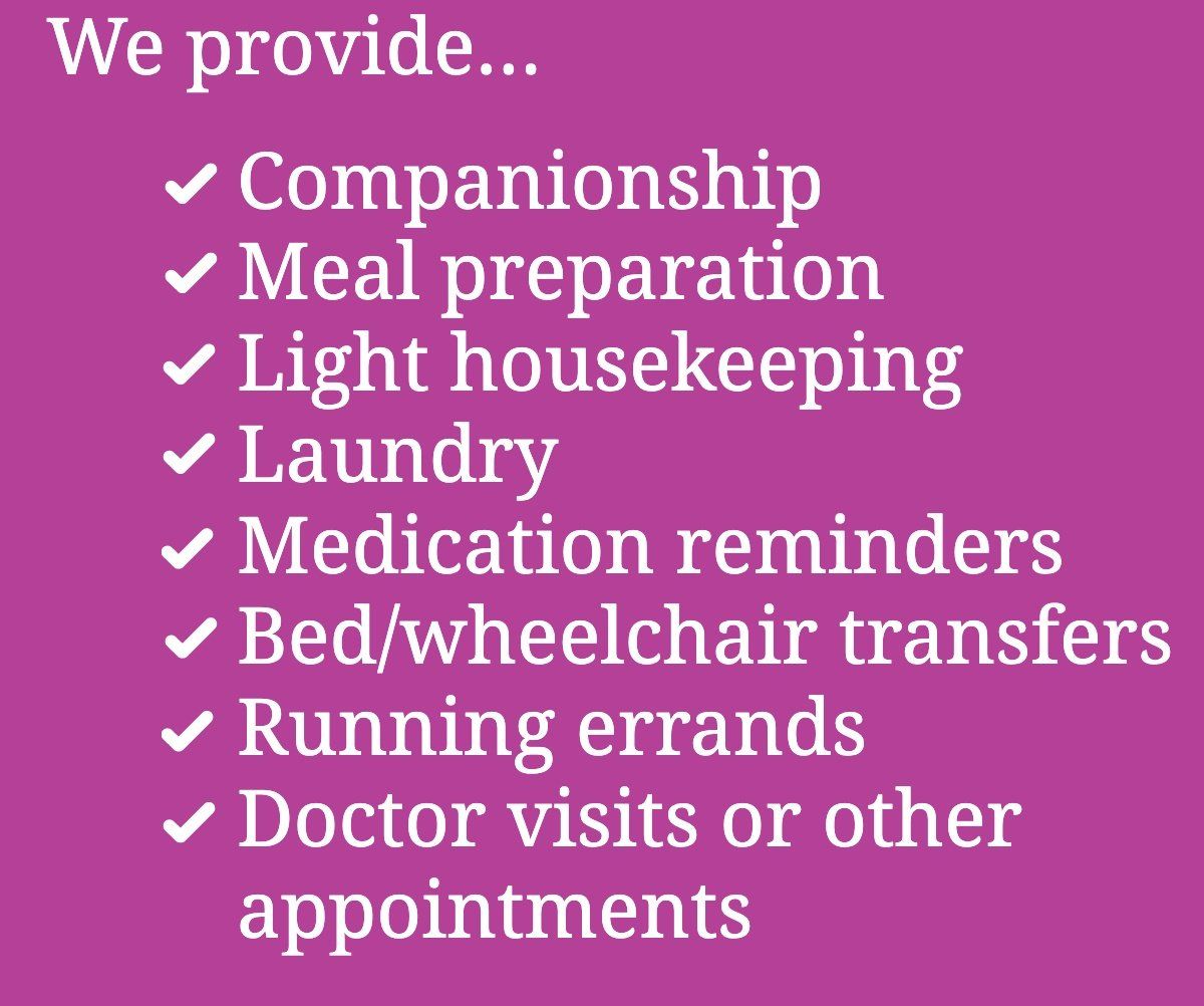 A purple background with white text that says we provide