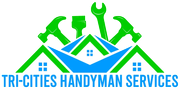 Logo for Tri-Cities Handyman Services: green tools atop blue and green house shapes, text below.