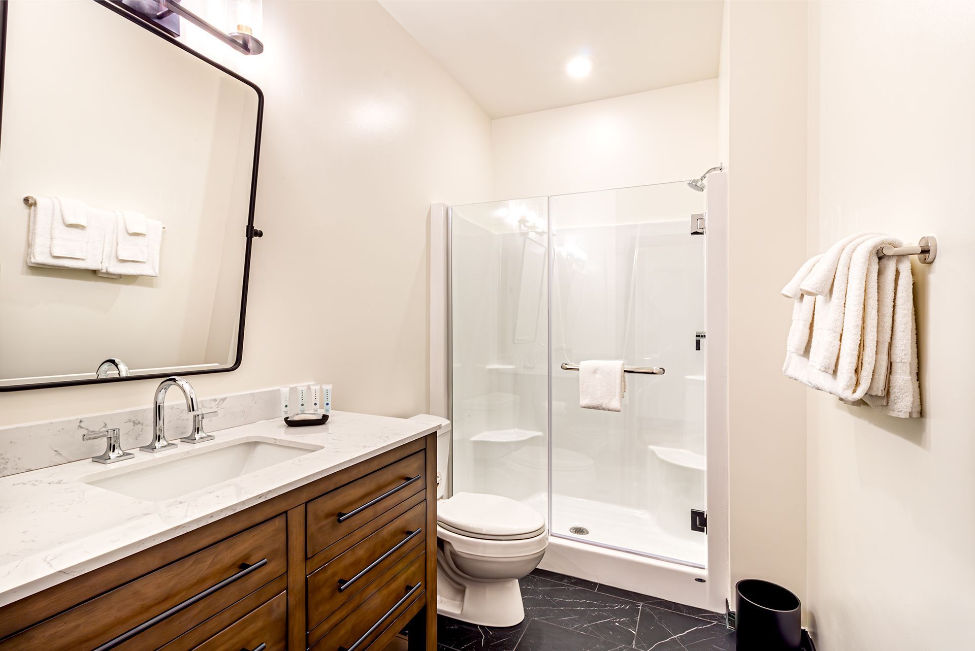 studio queen long term rental bathroom