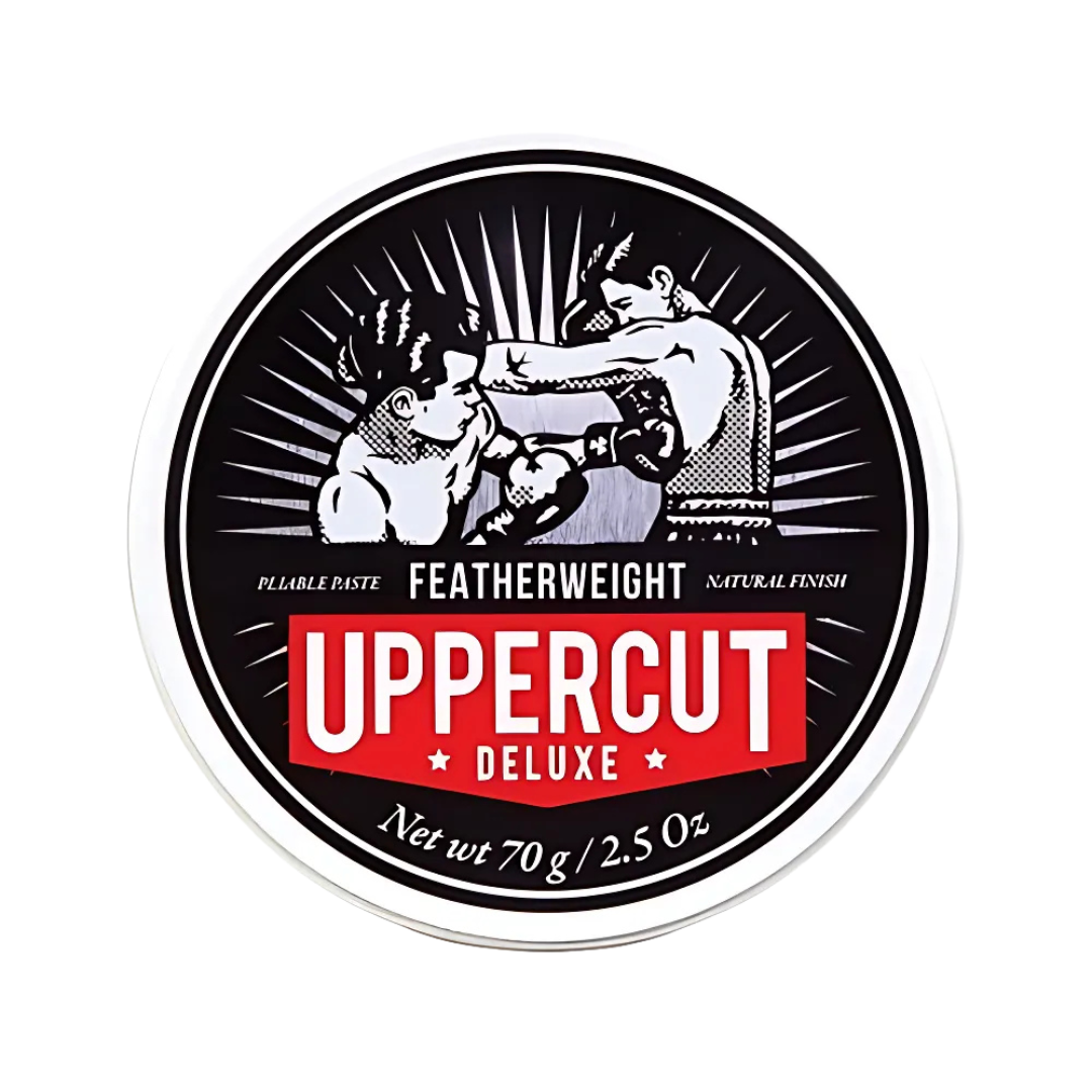 A picture of a featherweight uppercut deluxe pomade.