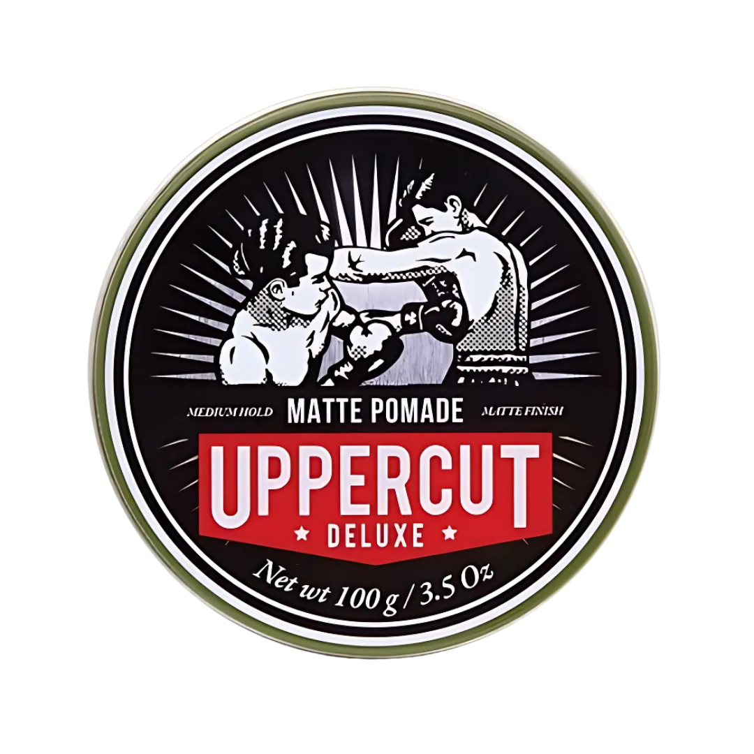 The logo for uppercut deluxe matte pomade