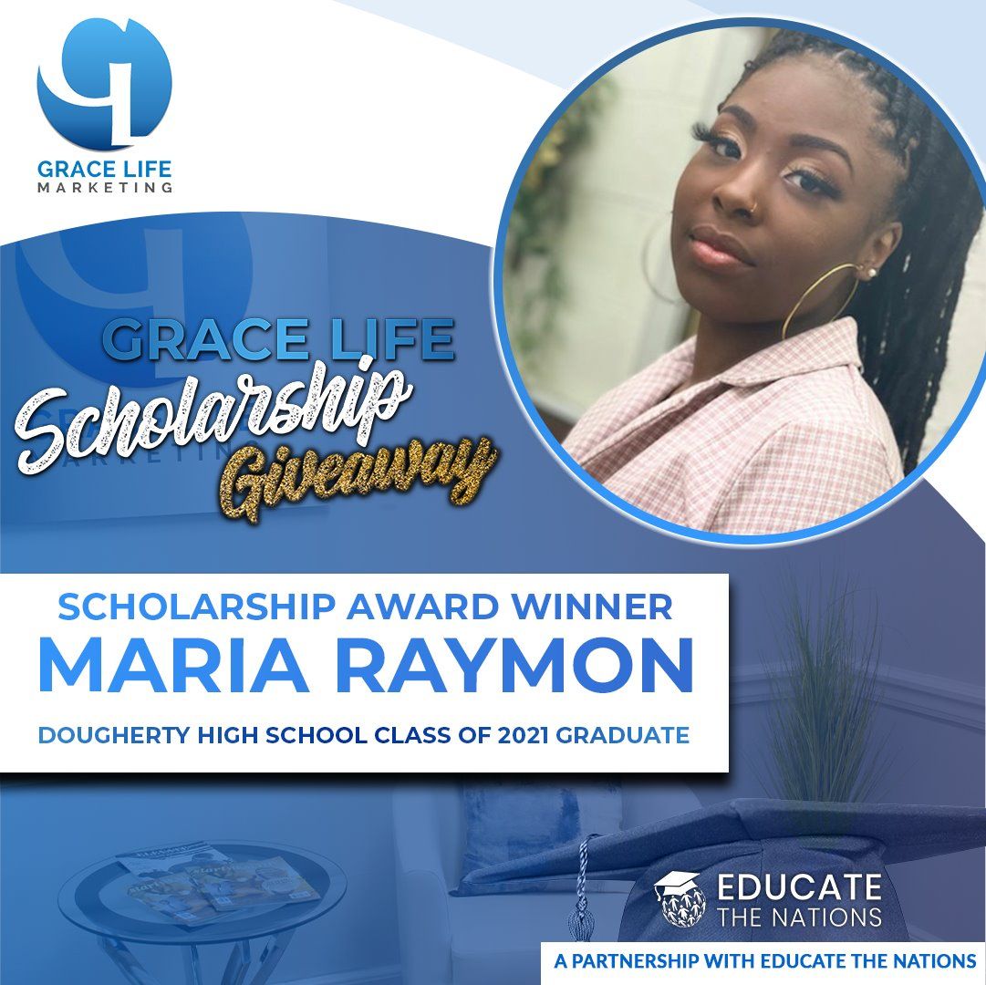 maria raymon is the winner of the grace life scholarship giveaway
