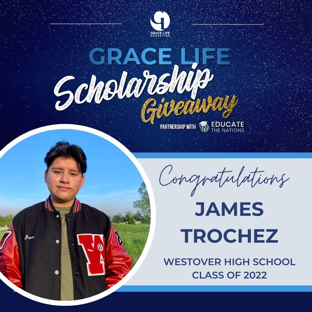 james trochez is a winner of the grace life scholarship giveaway