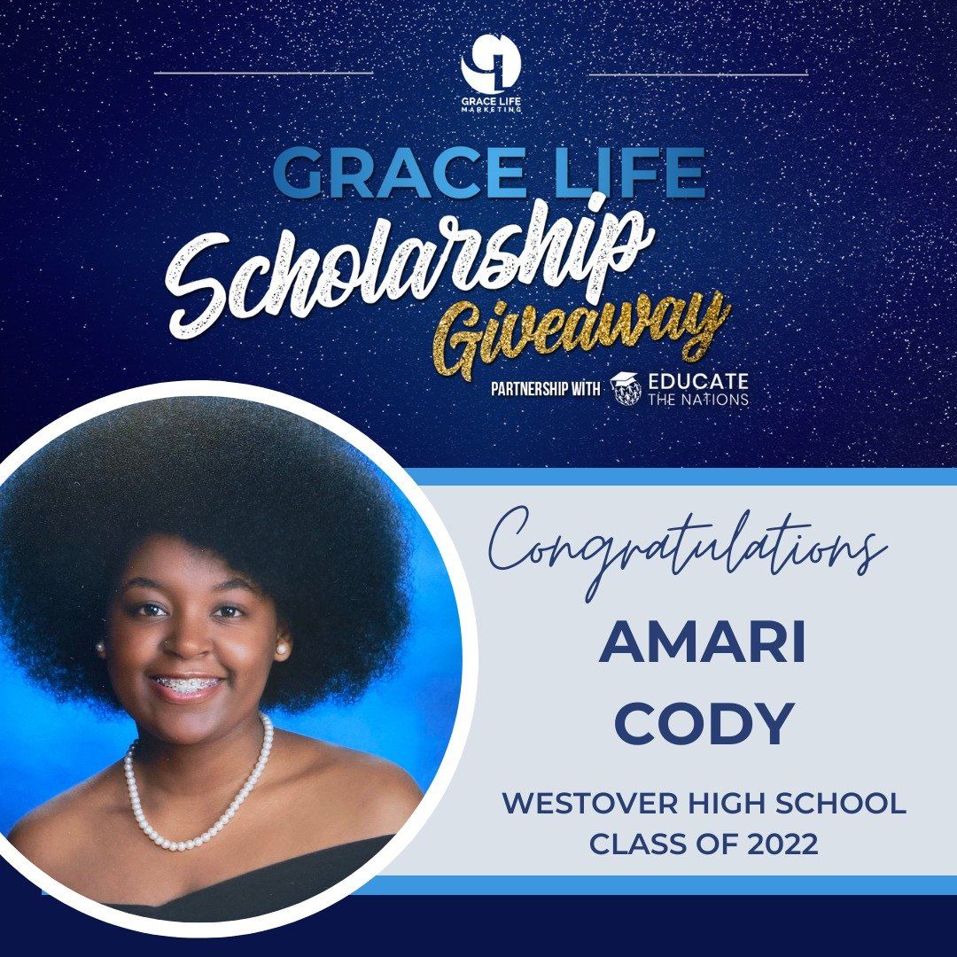 an advertisement for the grace life scholarship giveaway