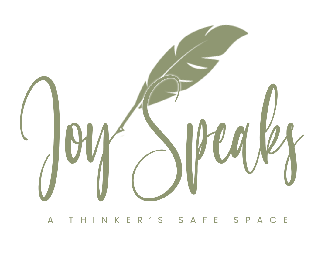 a logo for joy speaks a thinker 's safe space