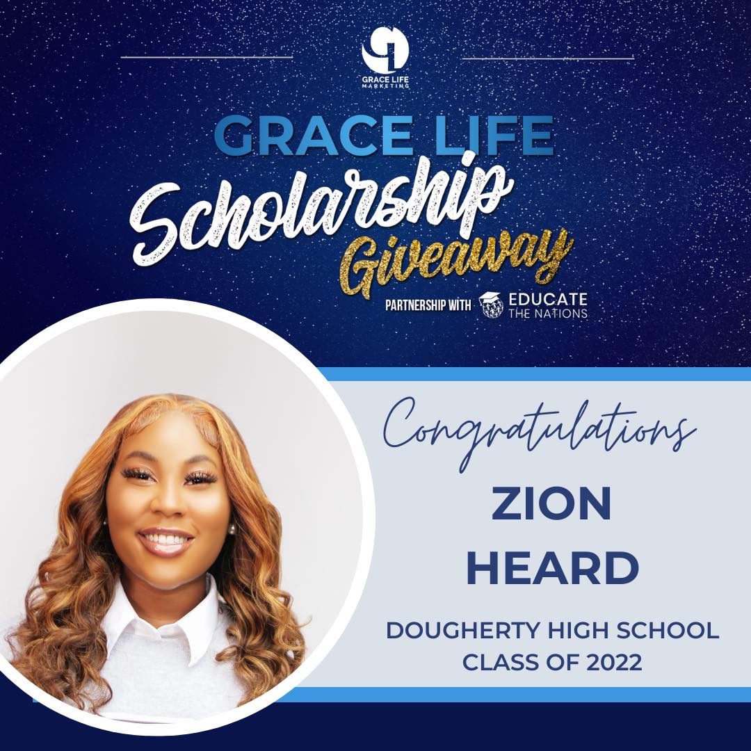 a grace life scholarship giveaway congratulations zion heard