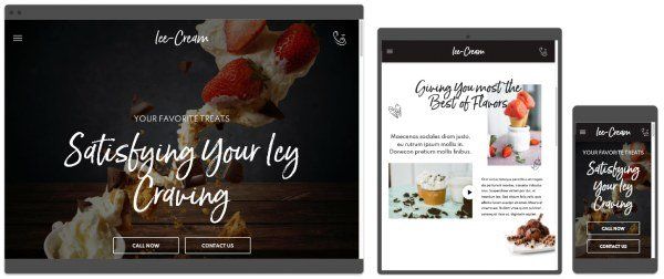 duda ice cream shop website template