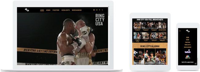 ring city usa nbc sports network boxing website by ayni media
