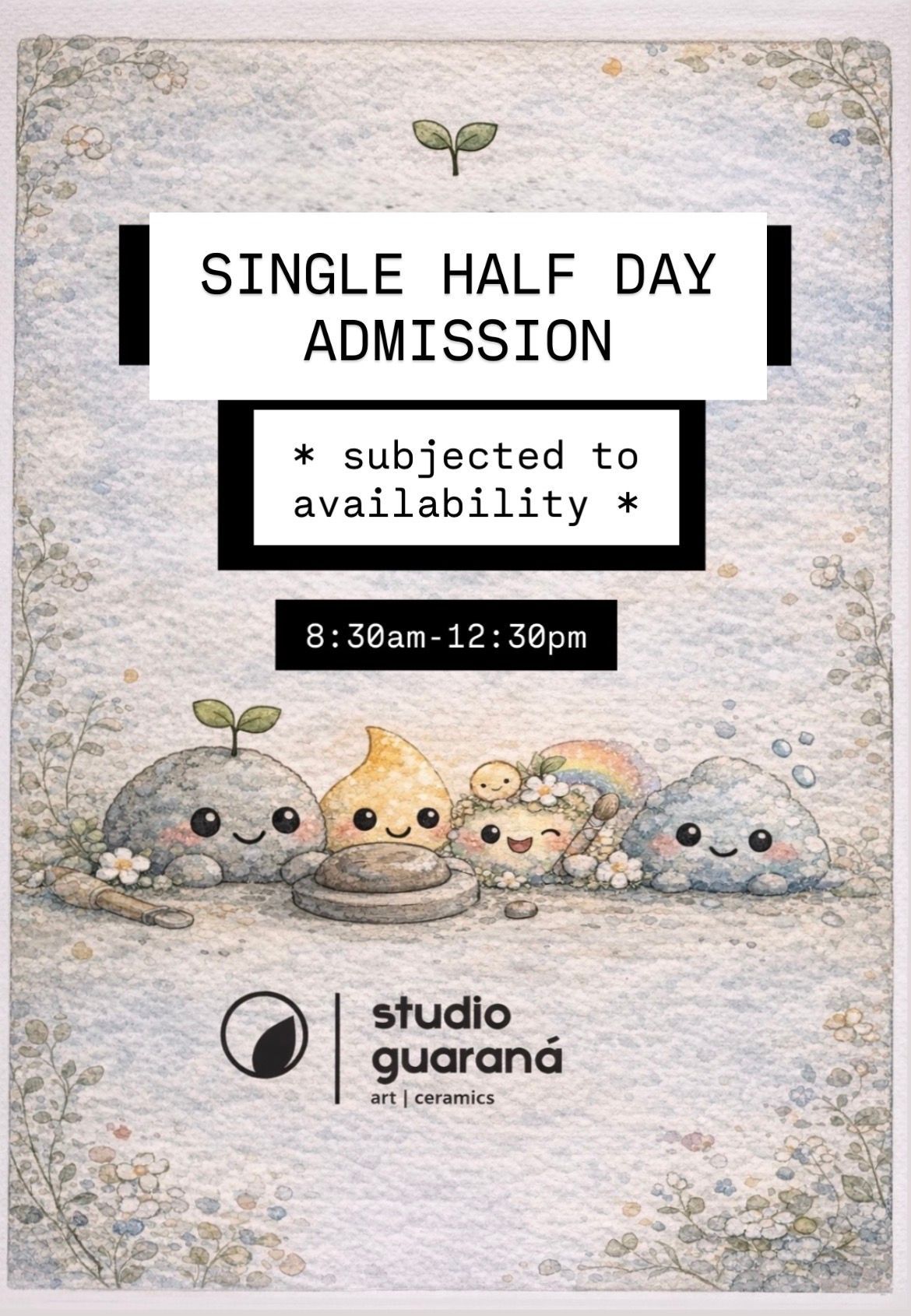 SINGLE ONE HALF DAY >>PLEASE check availability before purchasing*