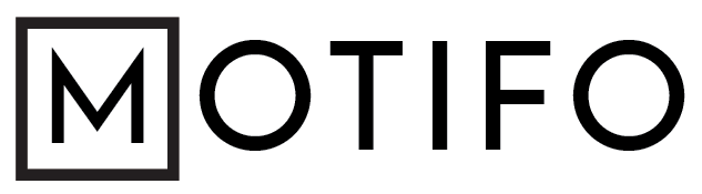 Motifo logo with a black outlined square containing an M and black text on white background