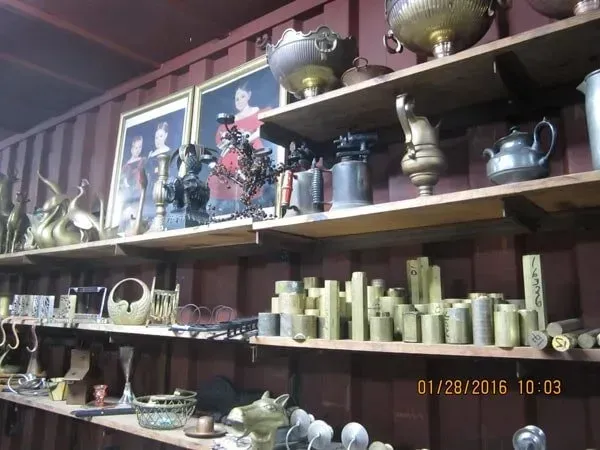 A picture of a metal antiques.