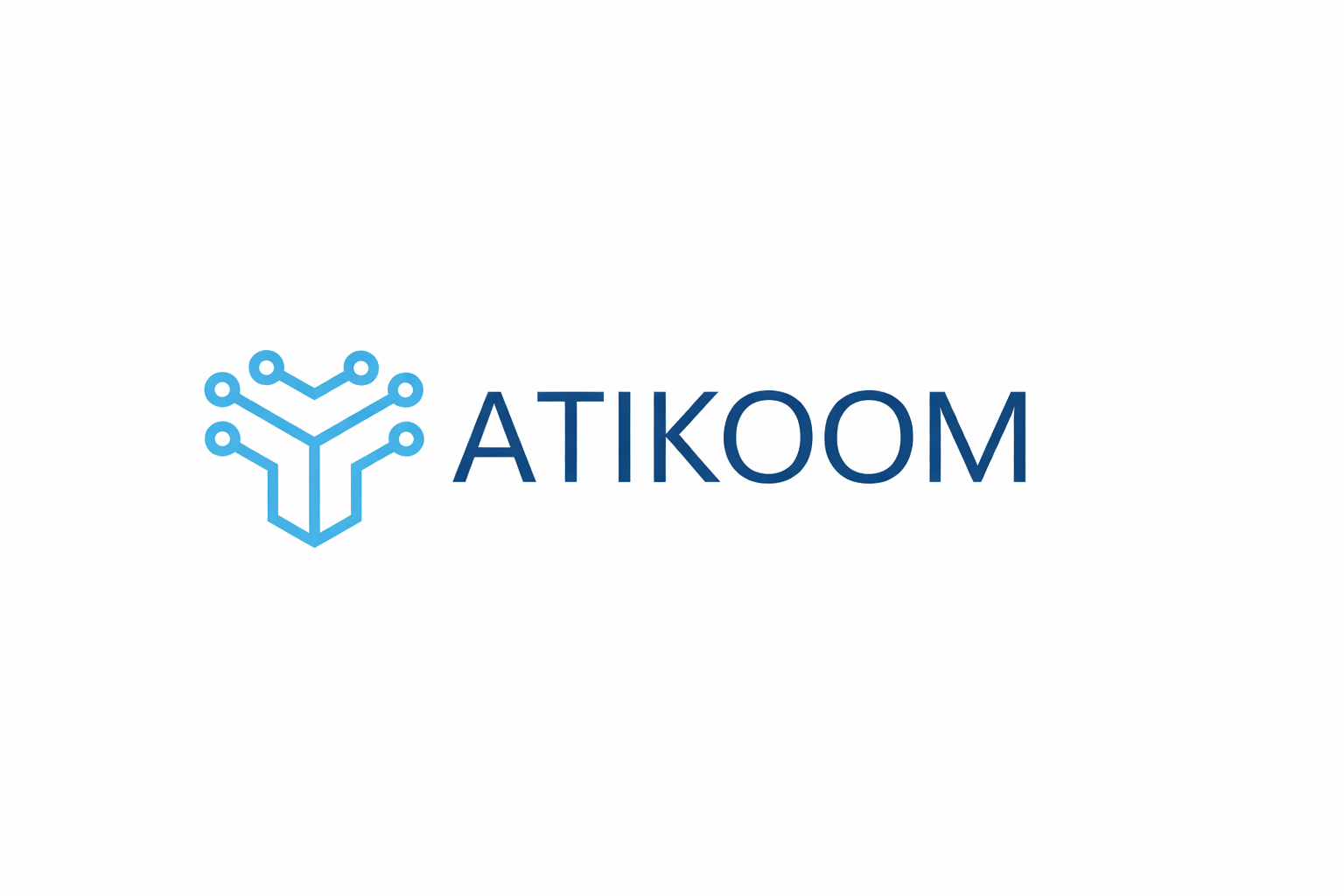 ATIKOOM logo featuring light blue circuit‑tree symbol and dark blue wordmark on white background — technology and IT support brand serving Southeast Louisiana and Mississippi Gulf Coast.