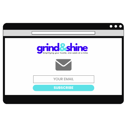 A computer screen with a sign up page for grind & shine.