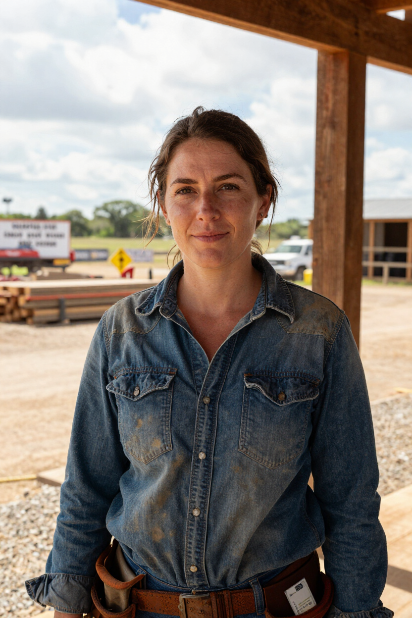Jessica at a Texas jobsite