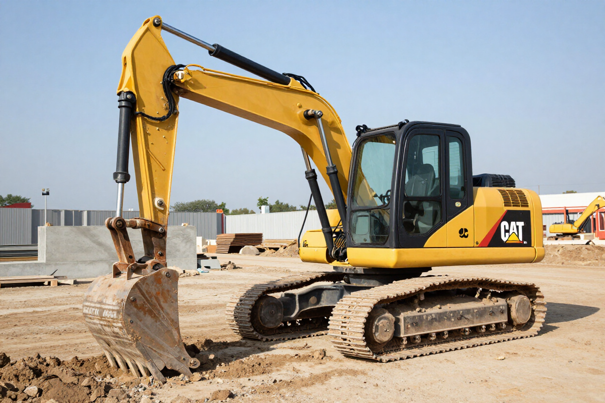 CAT 303.5 mini excavator with thumb attachment