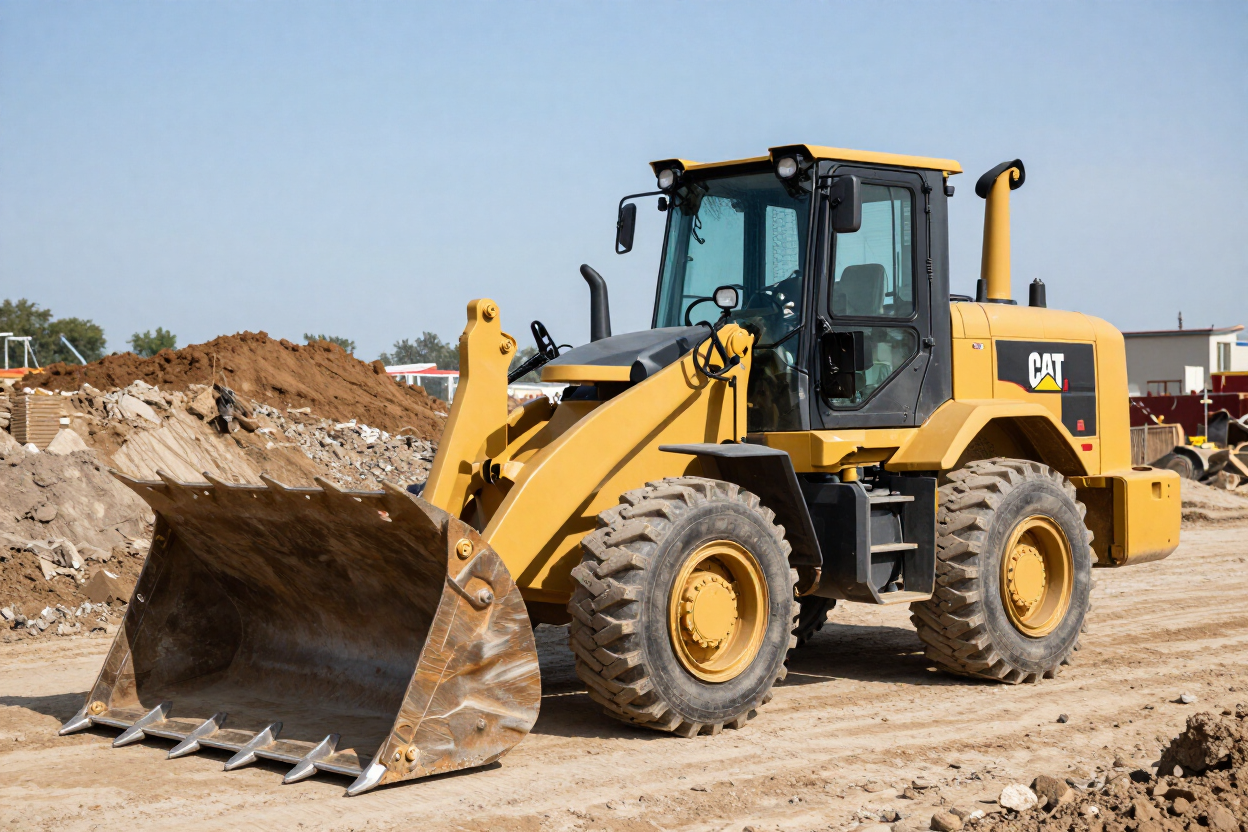 CAT 420D backhoe loader on a dirt site