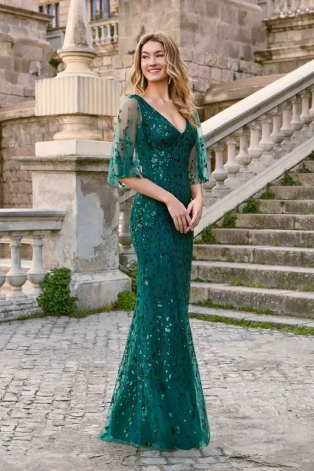 rosa clara green dress Clará Boston Tomorrowland