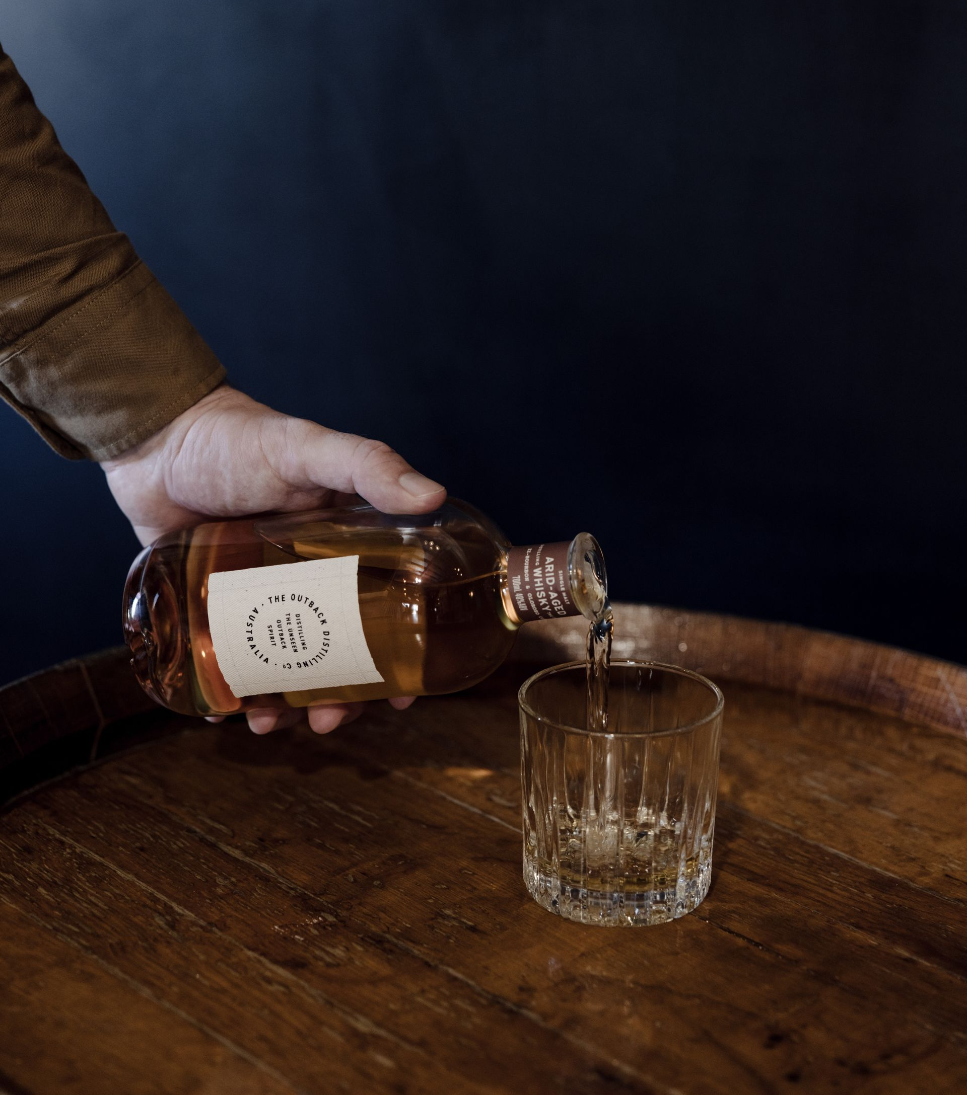 glass of Australian single malt whisky in natural light