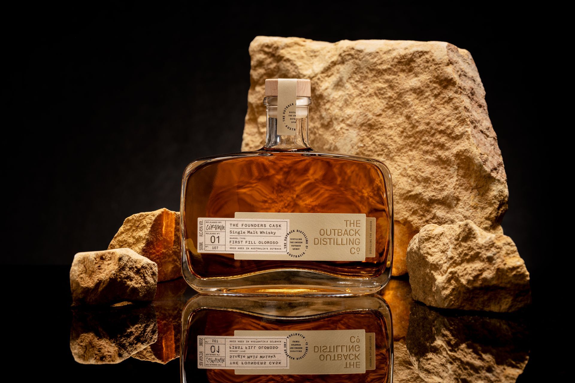 The Outback Distilling Co. whisky and gin collection including Arid-Aged Whisky, Native Dry Gin and Pioneers Collection - The Founders Cask