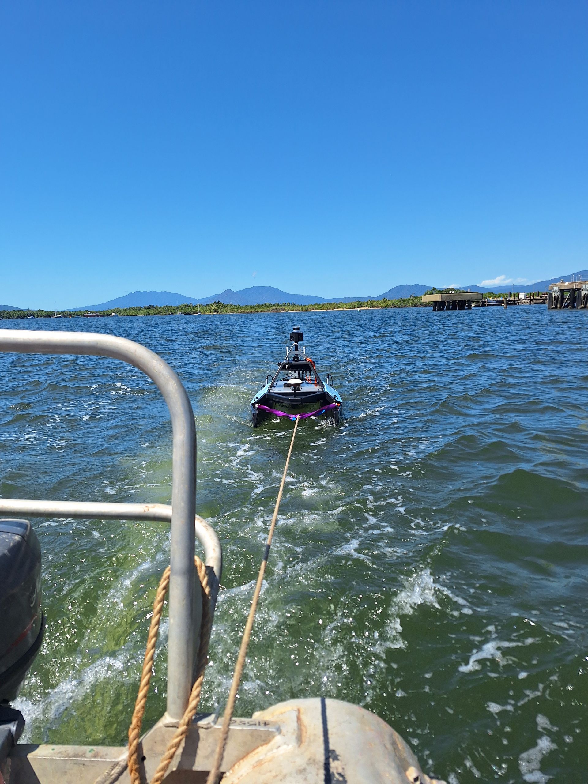 Unmanned surface vessel (USV) preform bathymetric survey
