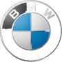 BMW logo with black, white, blue, and silver circular emblem
