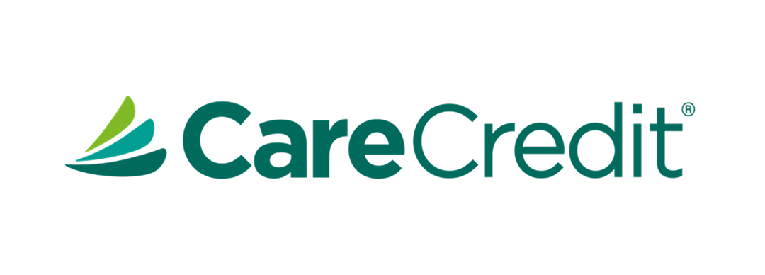 CareCredit logo with green and teal swooshes and dark teal text.