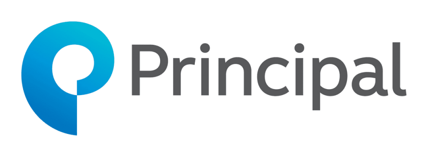 Principal logo with blue circular icon and gray wordmark