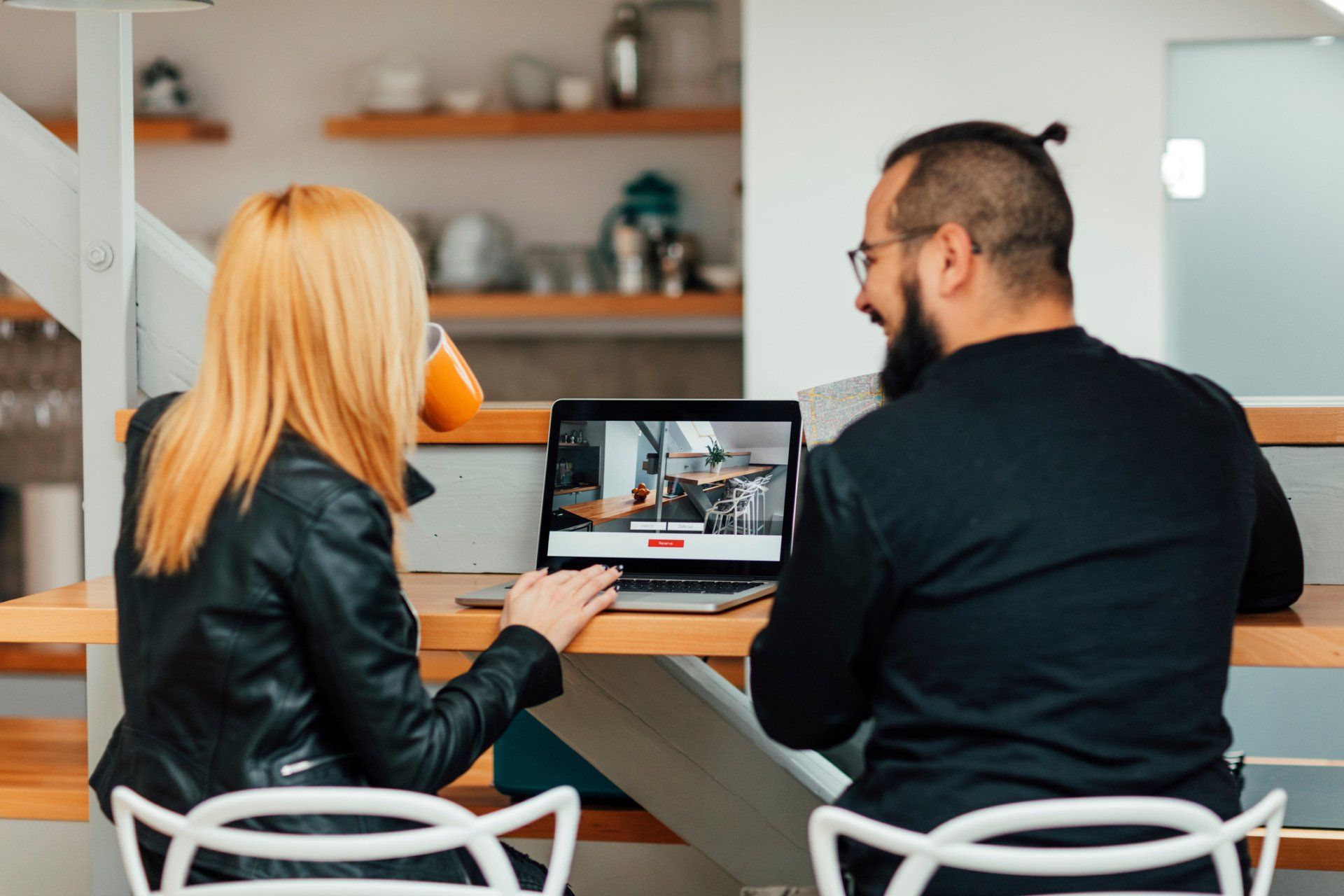 Man and Woman on laptop