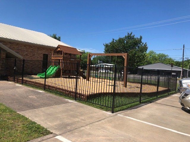 Commercial fence with barb wires
