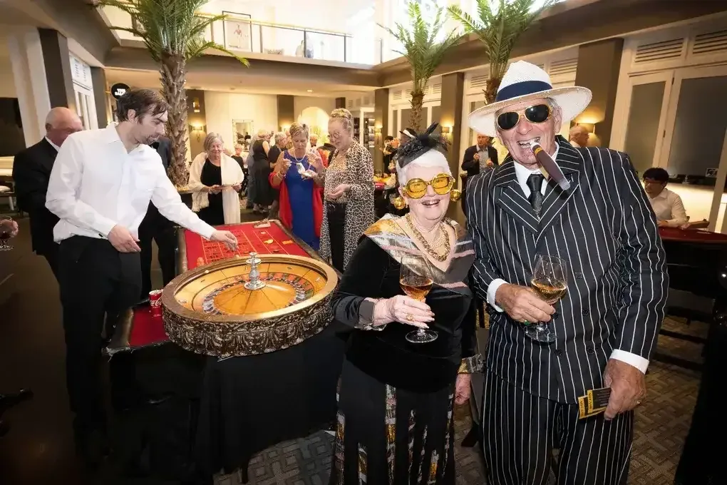 Residents enjoying themed casino event