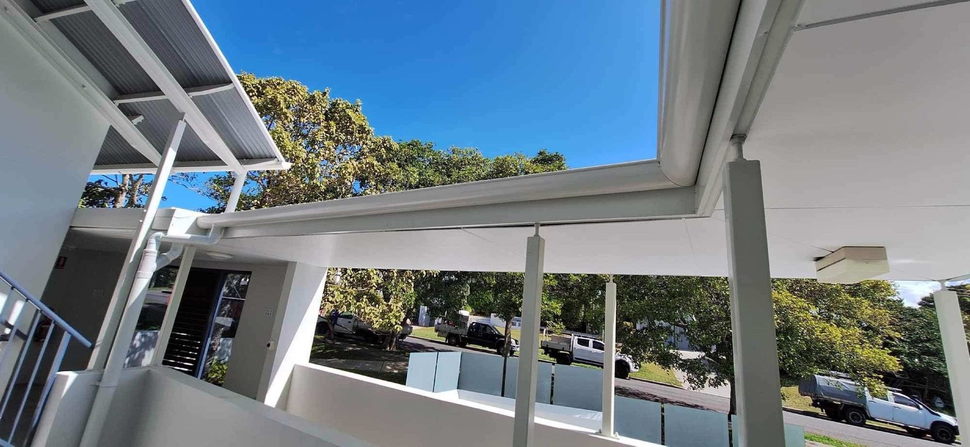 A Close Up Of A Gutter On The Roof Of A House — Coastal Roof & Gutter Services In Coolum Beach, QLD