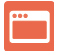 Orange square with a browser window icon; three dots at the top.