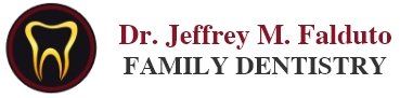 The logo for dr. jeffrey m. falduto family dentistry