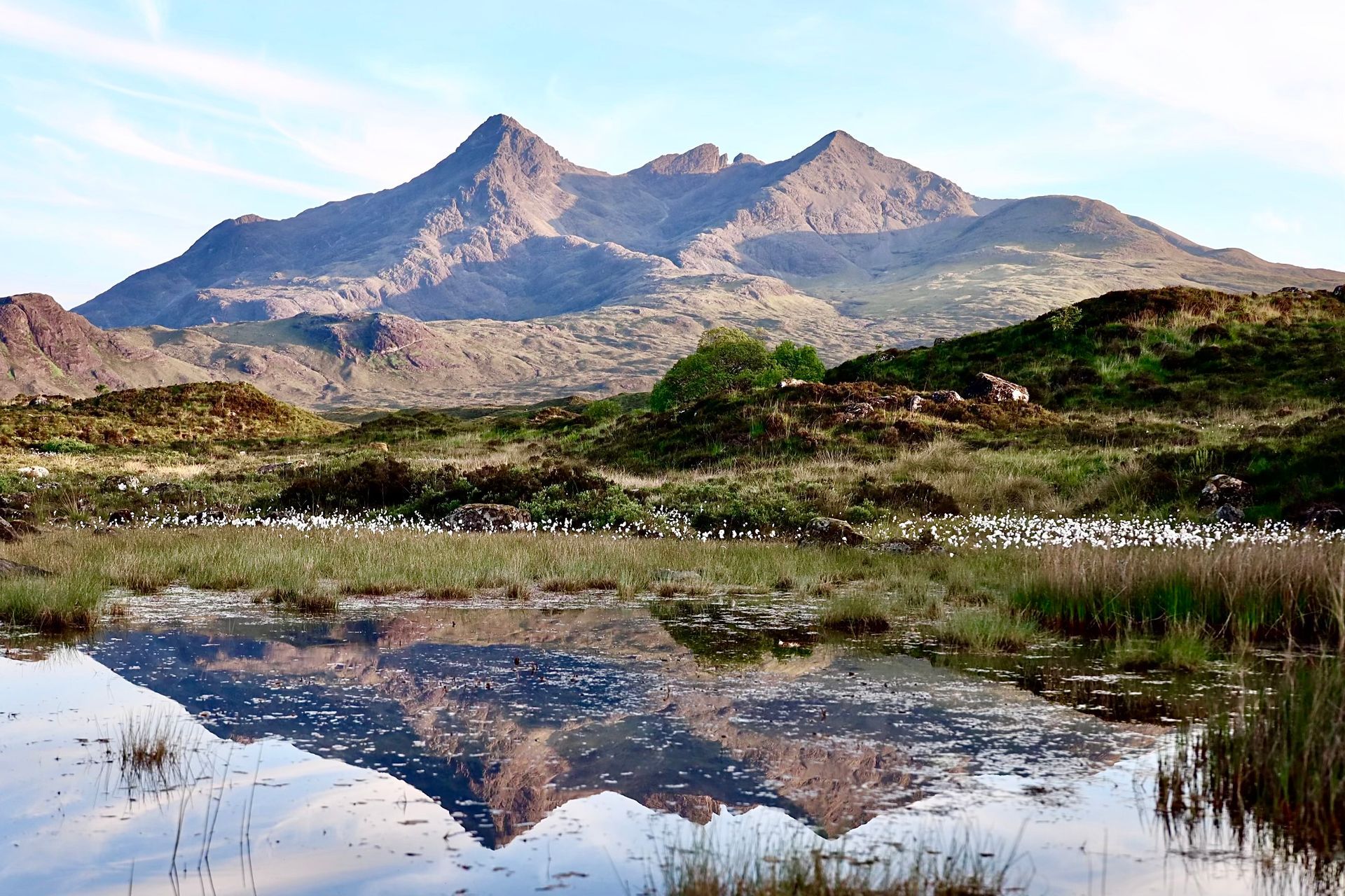 mountains with water reflection