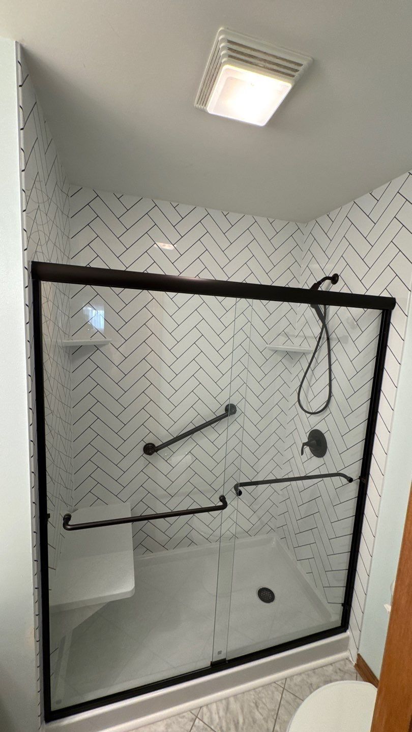 Newly remodeled walk-in shower