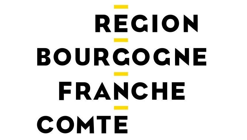 Un logo noir et jaune pour la région bourgogne franche comté.