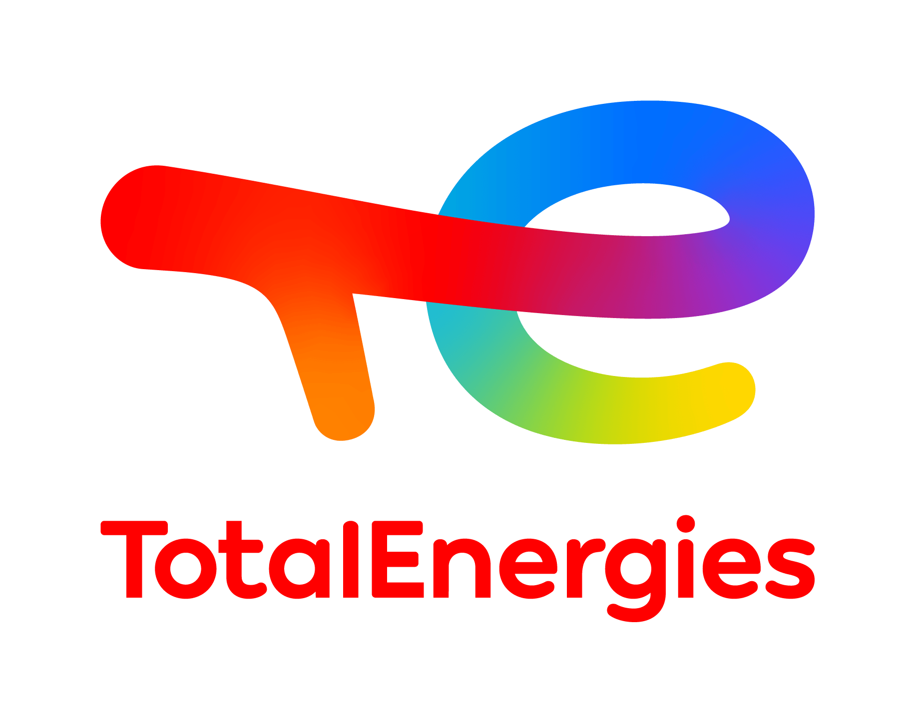 Un logo coloré pour les énergies totales sur fond blanc.