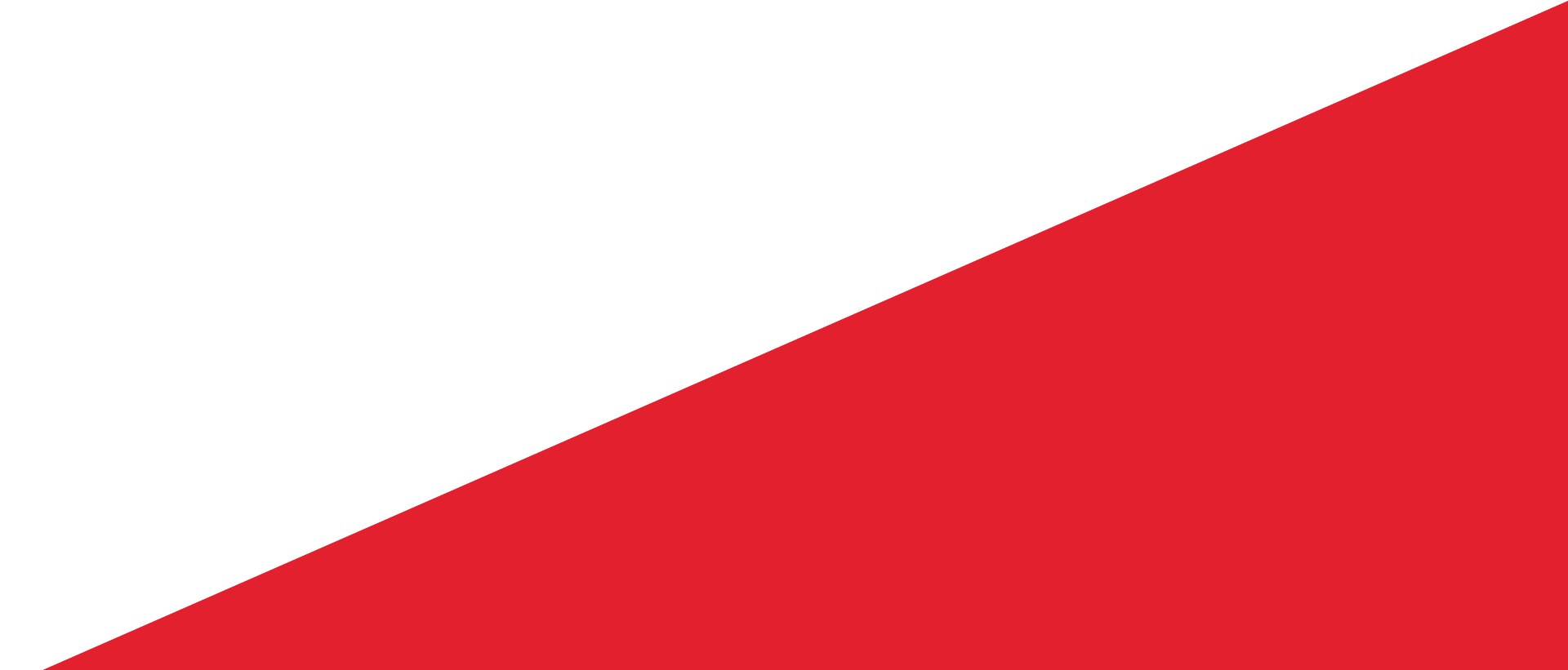 Un triangle rouge et blanc sur fond blanc.