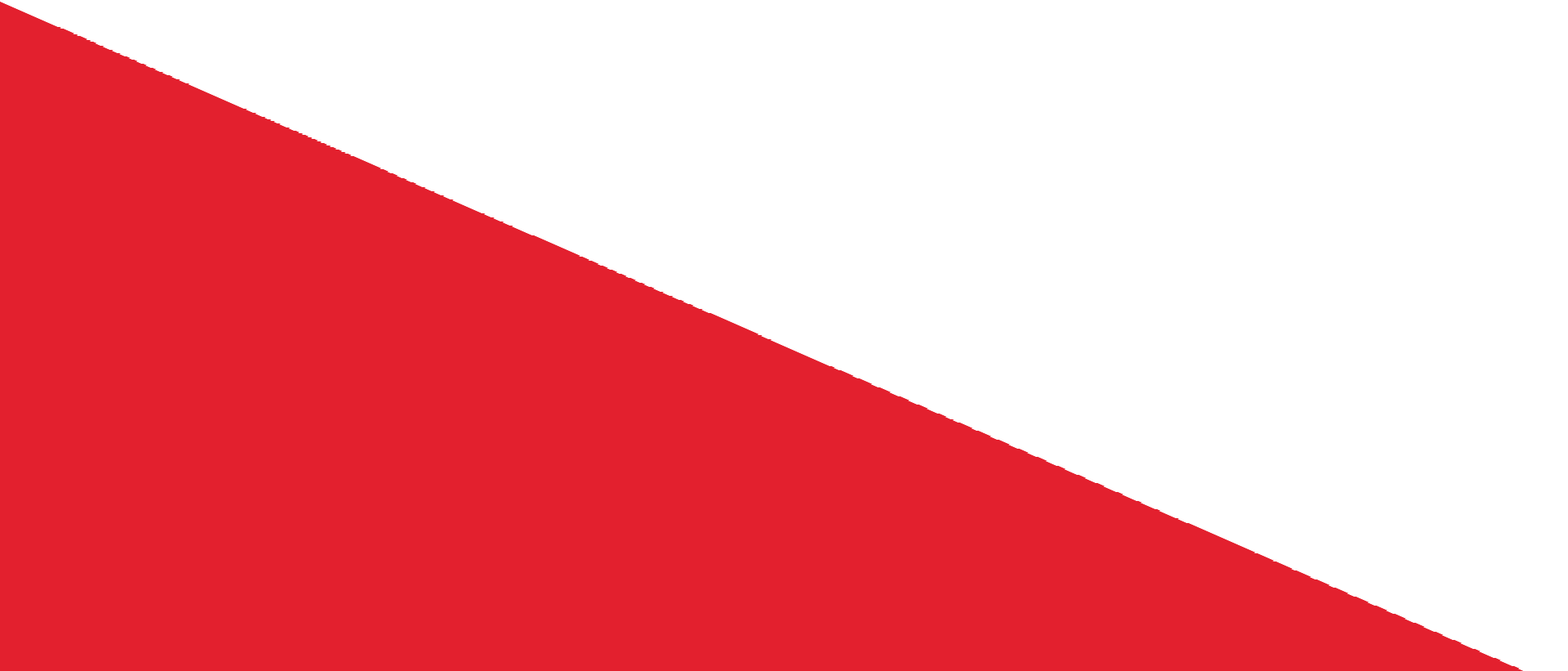 Un triangle rouge et blanc sur fond blanc.