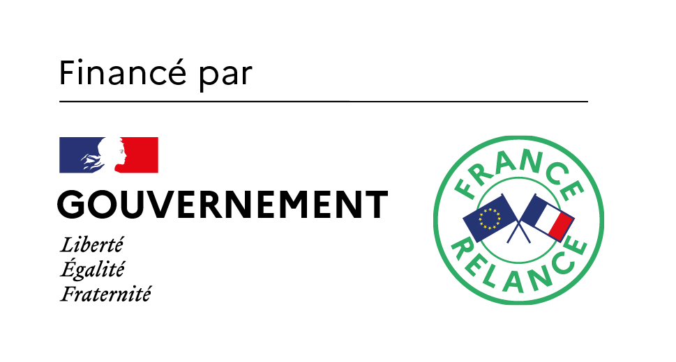 Un logo pour la relance de la France avec un drapeau français dessus